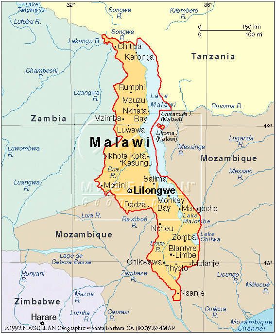 politique carte du malawi